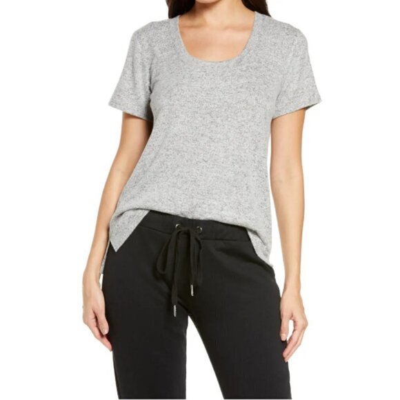 💕BP NORDSTROM💕 Short Sleeve Ultra Soft Sleep Shirt Top Grey Pearl Marled S NWT - Picture 1 of 14